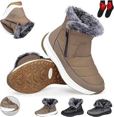 Women's Waterproof Insulated Winter Wedge Snow Ankle Boots Comfortable Cold-Resistant Warm Fluff Lined Anti-Slip Cold Weather Shoes Side Zipper High Top Cotton Walking Boot on Amazon.ae - Price Tracker