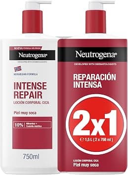 Neutrogena Norwegian Formula CICA Body Lotion Intensive Repair for Dry Skin (2 x 750 ml), Repairing Moisturising Cream for the Body with Asian Centella على Amazon.ae - متتبع الأسعار
