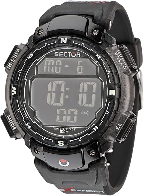 Sector No Limits Men's Street Fashion Stainless Steel Analog-Quartz Sport Watch with Rubber Strap, Black, 18 (Model: R3251172125) on Amazon.sa - Price Tracker