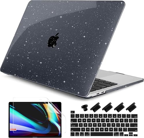 DONGKE for MacBook Pro 13 inch Case 2023 2022 2021 2020 Release Model A2338 M2/M1 A2289 A2251 with Touch Bar & Touch ID, Glitter Bling Plastic Hard Shell Case & Keyboard Cover, Star Black on Amazon.ae - Price Tracker