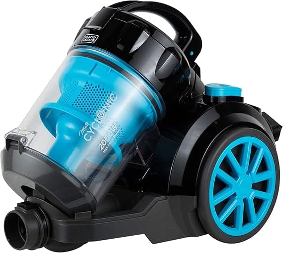 BLACK+DECKER Multi Cyclone Bagless Corded Vacuum Cleaner, 2000W, 2.5L Capacity, 6-Stage HEPA Filtration, Variable Speed, 289 Air Watts, Auto Cord Rewind, 5m Cable, Washable Filter, Blue - VM2080-B5 on Amazon.ae - Price Tracker