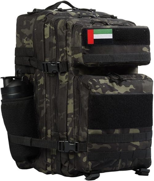 Backpack 45L – Bag for Men & Women, Travel Bags/Backpacks, Airplane/Flight Approved, for desert camping, trekking, hiking, fitness, gym & sport, Tactical Waterproof على Amazon.ae - متتبع الأسعار