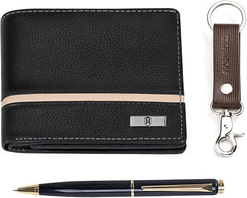 HORNBULL Denial Men's Leather Wallet Gift Set, Black, Casual على Amazon.ae - متتبع الأسعار