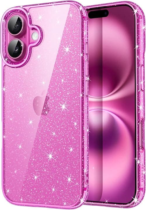 JETech Glitter Case for iPhone 16 6.1-Inch, Bling Sparkle Shockproof Phone Bumper Cover, Cute Sparkly for Women and Girls (Pink) on Amazon.ae - Price Tracker