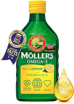 Moller's | Omega 3 Cod Liver Oil | Omega-3 Dietary Supplements with EPA, DHA, Vitamins A, D and E | Superior Taste Award | 166 Years Existing Brand | Lemon | 250ml on Amazon.ae - Price Tracker