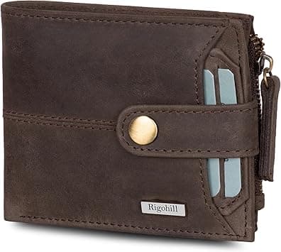 RIGOHILL Doger Mens Leather Wallet | Leather Wallet for Men | RFID Mens Wallet, Dark Brown, Casual on Amazon.ae - Price Tracker