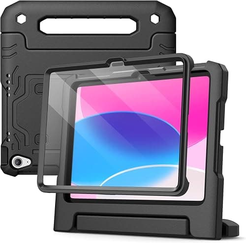 JETech Kids Case for iPad (A16) 11th/10th Gen, Black | For 2025/2022 Model, Built-in Screen Protector, Handle Stand, Shockproof, Kid-Friendly على Amazon.ae - متتبع الأسعار