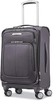 Samsonite Solyte DLX Softside Expandable Luggage with Spinner Wheels, Mineral Grey, Carry-On 20-Inch, Solyte Dlx Softside Expandable Luggage With Spinner Wheels - متتبع أسعار Amazon.sa