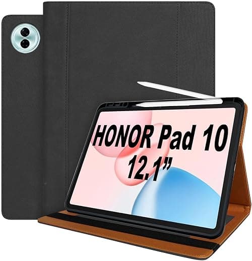 Case for Honor Pad 10 12.1 Inch 2025 Tablet Cover, Premium Leather Business Cover Multi-Angle Viewing with Pocket & Pencil Holder, Auto Sleep/Wake, Honor Pad 10 12.1'' (Black) on Amazon.ae - Price Tracker