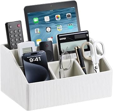 PU Leather Desk Organizer, Remote Control Holder, Ivory على Amazon.ae - متتبع الأسعار