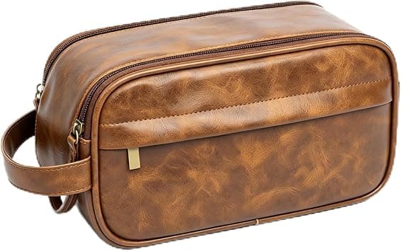 Men's Toiletry Bag,Medium PU Travel Pouch Bag with Dual Zipper,Dopp kit on Amazon - Best Deal Finder