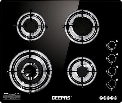 Geepas GK4410 4-Burner Gas Cooker-Tempered Glass Worktop, Automatic Ignition, 4 heating Zones-2 Year warranty on Amazon.ae - Price Tracker