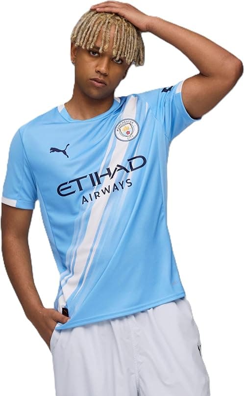 Puma Mens MCFC Home Jersey Replica Team Light Blue T-Shirt on Amazon.ae - Price Tracker