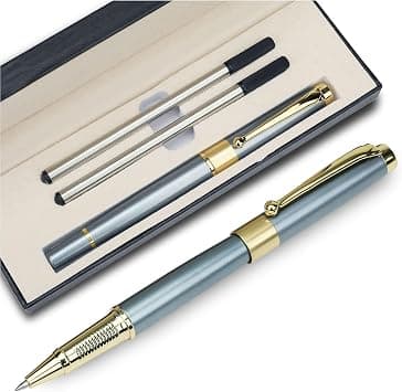 Expert Ballpoint Pen, Metallic Silver Lacquer with Chrome Trim, Luxury Ballpoint Line Width 0.5mm Come with 2 Pieces Black Ink Refill, for Professional Executive, Office, Nice BallPens Classy Gift Box on Amazon.sa - Price Tracker
