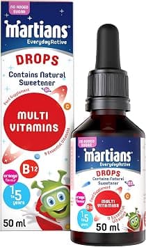 Martians Daily Multivitamin Drops 50 ml, 9 Essential Vitamins With Orange Flavor Including Vitamin D And C Supports Your Child’s Overall Health And Wellbeing Easy To Use - Amazon.sa Price Tracker