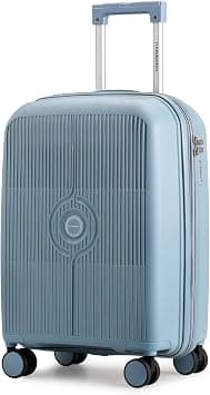 Cabinpro Unisex Expandable PP Fashion Trolley Lightweight Hard-Shell Spinner luggage with 360° Degree 4 Twin Wheel and Double Zippers CP003 (Checked Luggage 24-Inch, Grey Blue) on Amazon.ae - Price Tracker