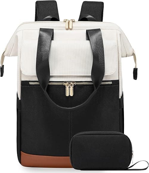 Laptop Backpack for Women, 15.6-Inch Work Bag, Waterproof Travel Backpack with Organizer, Fashionable Teacher & Nurse Bag, 2-Piece Set Vintage College Work Daypacks على Amazon.ae - متتبع الأسعار