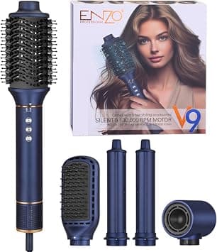 ENZO Professional V9 Air Styler 5-in-1 Multi-Functional Hot Air Brush Set – High-Speed 130,000 RPM BLDC Motor Hair Dryer & Styler for Drying, Curling, Smoothing & Volumizing (Model EN-754) on Amazon.ae - Price Tracker