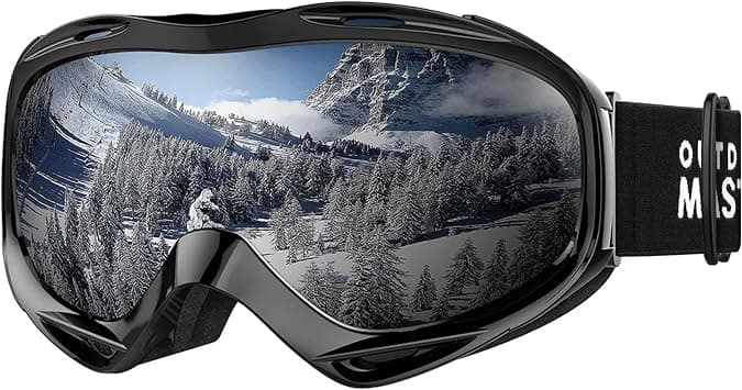 OutdoorMaster OTG Ski Goggles - Over Glasses Ski/Snowboard Goggles for Men, Women & Youth - 100% UV Protection (Black Frame + VLT 10% Grey Lens with REVO Silver) على Amazon.ae - متتبع الأسعار