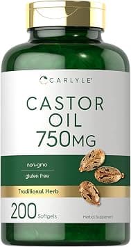 Carlyle Castor Oil 750mg | 200 Softgels | Traditional Herb | Non-GMO, Gluten Free Supplement على Amazon.ae - متتبع الأسعار