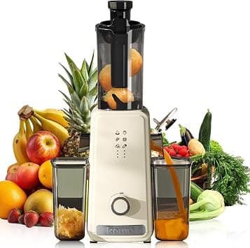 KAWU Cold Press Juicer, Slow Masticator Machines, with 3.5" Extra Large Feed Opening for Whole Fruits and Vegetables, Easy to Clean, Easy Juicing, High Juice Yield, with Reverse Function, White on Amazon.ae - Price Tracker