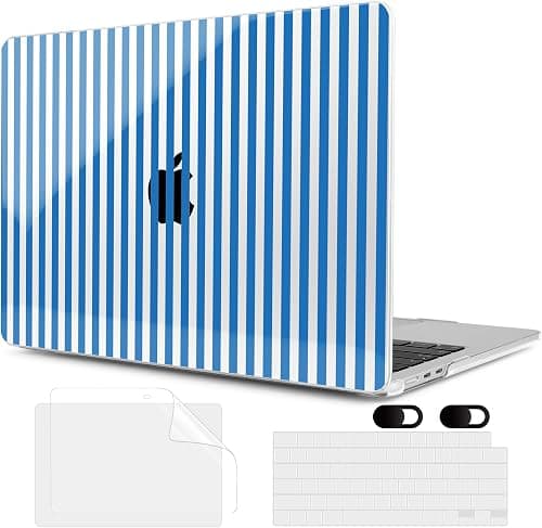 MEEgoodo Case for M4/M3/M2 MacBook Air 13.6 inch Case 2025 2024 2022, Fit Model A3240/A3113/A2681, Laptop Hard Shell with Keyboard Cover Compatible with MacBook Air 13 inch, Blue Stripes on Amazon.ae - Price Tracker