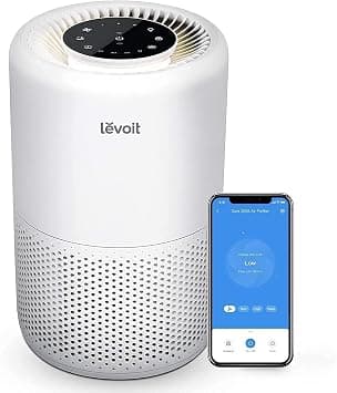 LEVOIT Air Purifiers for Home Large Room, Smart WiFi Alexa Control, H13 True HEPA Filter for Allergies, Pets, Smoke, Dust, Pollen, Ozone Free, 24dB Quiet Cleaner for Bedroom, Core 200S, White على Amazon.ae - متتبع الأسعار