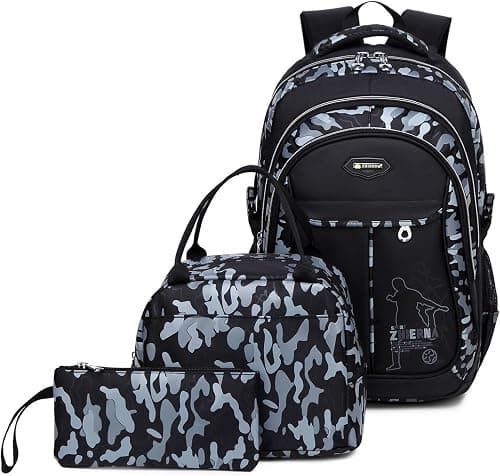 ZHIERNA School Backpack Boys Teenager Backpack Kids School Bags Children's Backpack Camouflage Backpacks Teenagers School Daypacks Shoulder Bags Set with Lunch Pack and Pencil Case على Amazon.ae - متتبع الأسعار