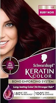 Schwarzkopf Keratin Color Permanent Hair Color, 1.8 Ruby Noir, 1 Application - Professionally Inspired Permanent Hair Dye, for up to 80% Less Breakage vs Untreated Hair and up to 100% Gray Coverage on Amazon.ae - Price Tracker