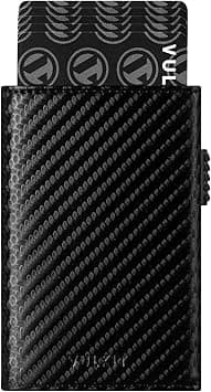 VULKIT Mens Wallet with Card Holder, RFID Blocking Magnetic Clasp Leather Folding Wallet, Carbon Fiber, Modern on Amazon.ae - Price Tracker