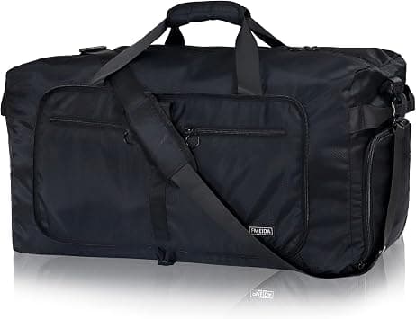 Fmeida Travel Bag Foldable Large Hand Luggage For Aeroplane Sports Women'S Weekender Men'S Duffle With Shoe Compartment Waterproof Sauna Hospital Birth, Black, L, Casual on Amazon - Best Deal Finder