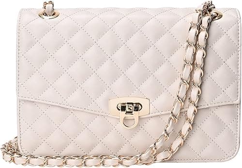 GM LIKKIE Quilted Shoulder Bag for Women, Medium Flap Crossbody Handbag with Chain Strap, Soft Vegan Leather Clutch Purse on Amazon.ae - Price Tracker