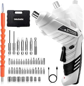 Azonee Electric Screwdriver Cordless, 3N·m Max Torque Electric Screwdriver Kit with 47 Accessories, 3.6V Cordless Screwdriver, with USB Cable LED Light for Home Office DIY على Amazon.ae - متتبع الأسعار