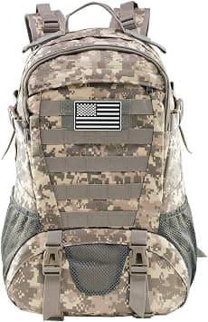 Jueachy Tactical Backpack for Men Molle Military Rucksack Pack Waterproof 30L with USA Flag Patch on Amazon.ae - Price Tracker