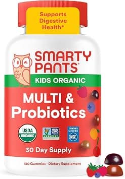 SmartyPants Organic Kids Multivitamin, Daily Gummy Vitamins: Probiotics, Vitamin C, D3, Zinc, & B12 for Immune Support, Energy & Digestive Health, Assorted Fruit Flavor, 120 Gummies, 30 Day Supply on Amazon.ae - Price Tracker