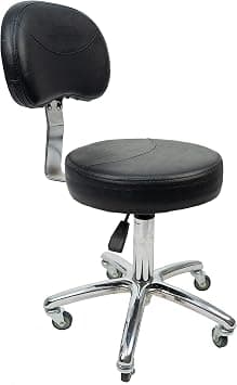Swivel Stools with Wheels Height Adjustable Rolling Spa Stool with Backrest (Black-2) على Amazon.ae - متتبع الأسعار