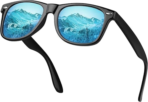 Polarised Sunglasses Mens Square Sun Glasses with UV400 Protection Classic Shades for Men Women Driving Fishing Travel on Amazon.ae - Price Tracker