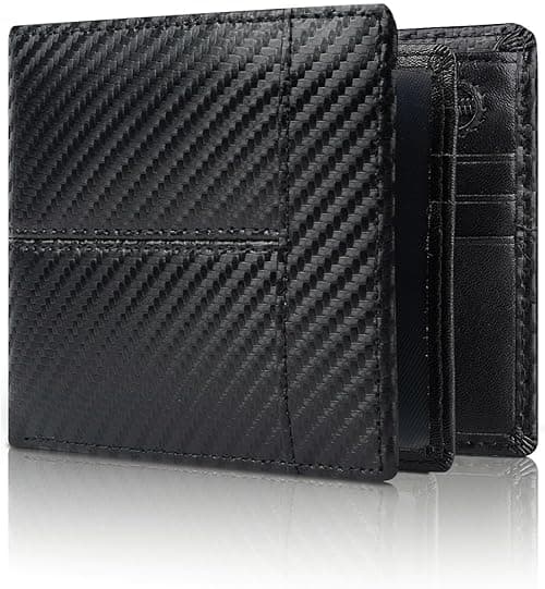 Mens Wallet RFID Genuine Leather Bifold Wallets For Men, ID Window 16 Card Holders Gift Box on Amazon.ae - Price Tracker