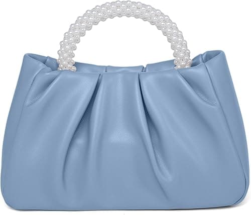 Beatfull Evening Purse Women Small Pearl Handbags Soft Leather Ruched Bag Wedding Bridal Clutch Party Prom Crossbody Purses on Amazon.ae - Price Tracker
