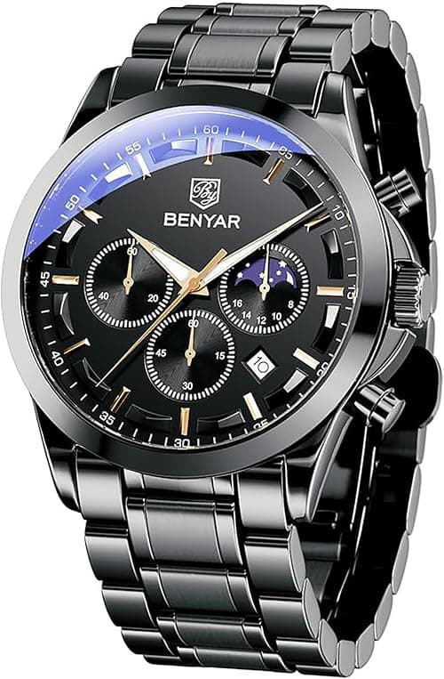 BY BENYAR Mens Watch Waterproof Chronograph Date Watch for Men Quartz Movement Analog Watch Business Casual Gift for Men on Amazon.ae - Price Tracker