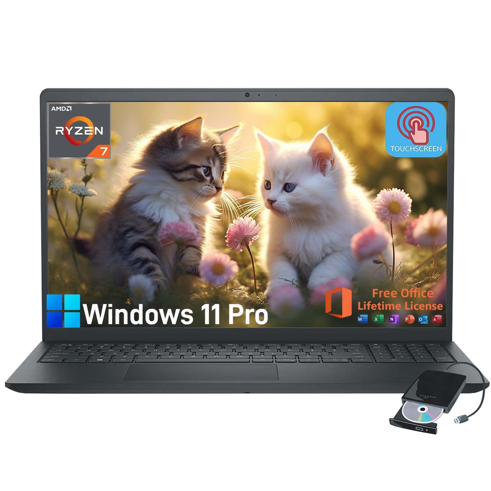 Dell Inspiron 15.6" Touchscreen Laptop - Business & Student Laptop Computer, with 2024 Office Lifetime License & Windows 11 Pro, AMD Ryzen 7 7730U, WVA LED-Backlit FHD Display, 64GB RAM, 2TB SSD on Amazon.ae - Price Tracker