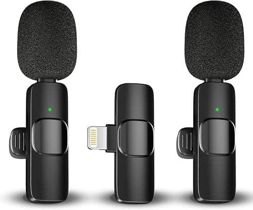 Professional Wireless Lavalier Lapel Microphone, Mini Lapel Mics Plug-Play 2.4G Ultra-Low Delay Noise Reduction Chip for Video Recording Interview Podcast Vlog YouTube Tiktok على Amazon.ae - متتبع الأسعار