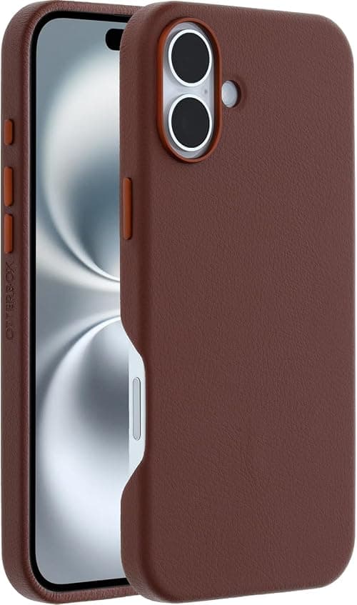 OtterBox Symmetry Series Cactus Leather MagSafe Case for iPhone 16 Plus, Shockproof, Drop proof, Protective Thin Case, 3x Tested to Military Standard, Brown on Amazon - Best Deal Finder