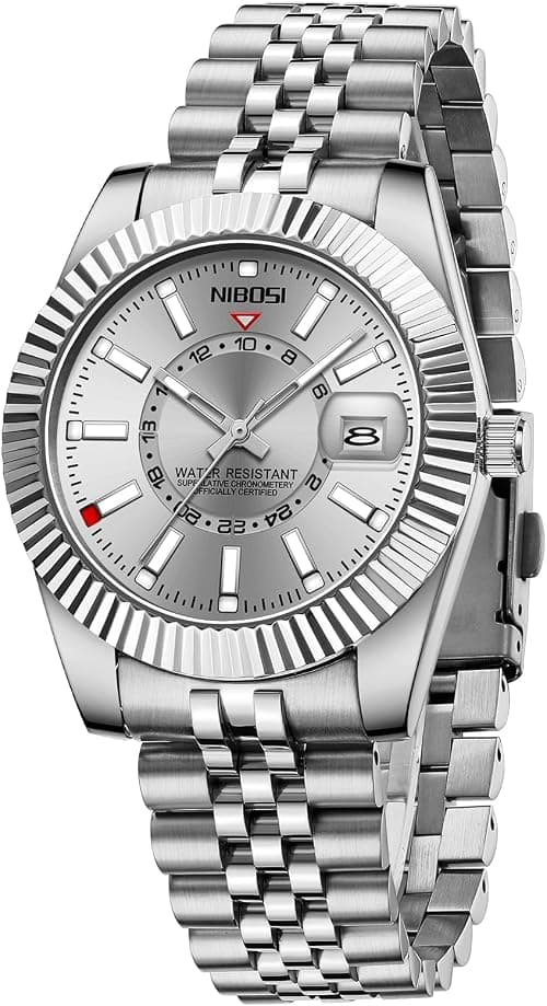 NIBOSI Men's Watches Analog Minimalist Business Watches for Men Chronograph Casual Wrist Watches Stainless Steel Strap Date on Amazon.ae - Price Tracker
