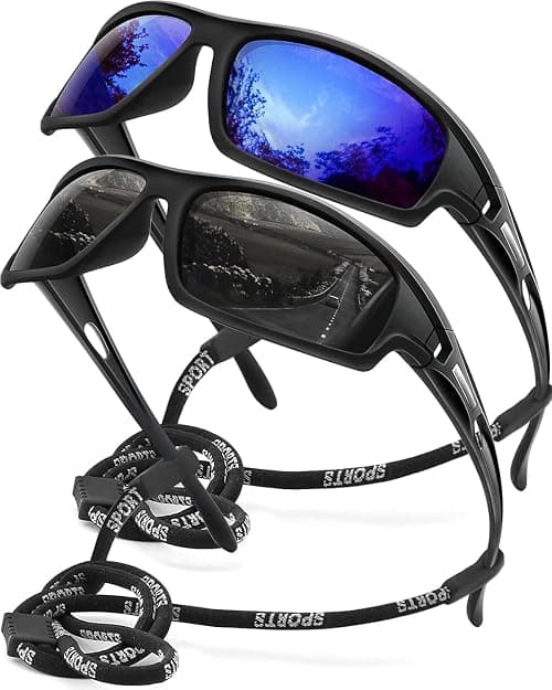 Polarized Sports Sunglasses for Men 100% UV Protection Wrap Around Unbreakable Sun Glasses for Fishing Driving on Amazon.ae - Price Tracker