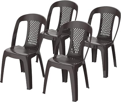 Cosmoplast Set of 4 Regal Chair, Dark Brown على Amazon.ae - متتبع الأسعار