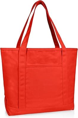 DALIX 20" Solid Color Cotton Canvas Shopping Tote Bag (Exclusive Edition) on Amazon.ae - Price Tracker