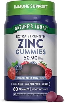 Nature's Truth Zinc Gummies | 50mg | 60 Count | Vegan, Non-GMO & Gluten Free Supplement | Mixed Berry Flavor | by on Amazon.ae - Price Tracker