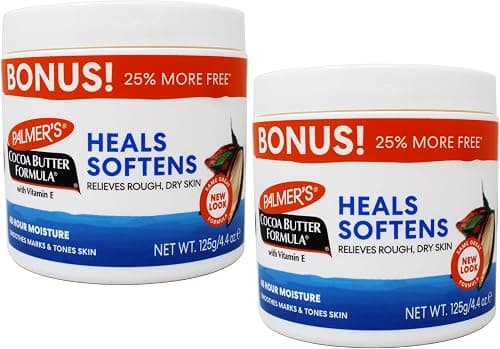 Palmer's Cocoa Butter Formula with Vitamin E, Body Moisturizer, Relieves Rough, Dry Skin, Smoothes Marks & Tones Skin, ("Bonus") 4.4 OZ Jar - 2 Pack on Amazon - Best Deal Finder