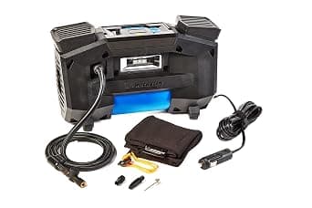 MICHELIN 12314 Programmable Digital 4X4/SUV Super-Fast Tyre Inflator, Direct Drive Technology, 0-35PSI in 1.30mins*, Bleed Valve to Remove Excess Air, LED Light, Adaptors, with Carry Pouch, Black - متتبع أسعار Amazon.sa